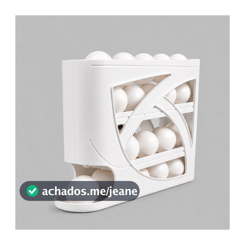 Porta ovos 4 andares em plastico para geladeira Organizador 30 ovo sistema rolante automatico
