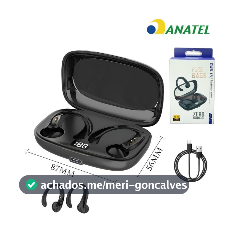 OWS-15 Fones De Ouvido Sem Fio Bluetooth Fone Com Microfones Alta Fidelidade Som Estéreo Toque Inteligente Esportes