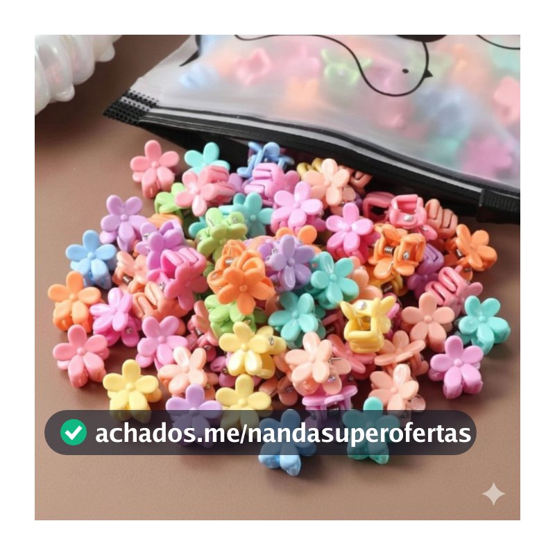 Kit 150/100/50 Mini Presilha de Cabelo Piranha Infantil Colorida Presilia Mini Prendedor Florzinha Promocao