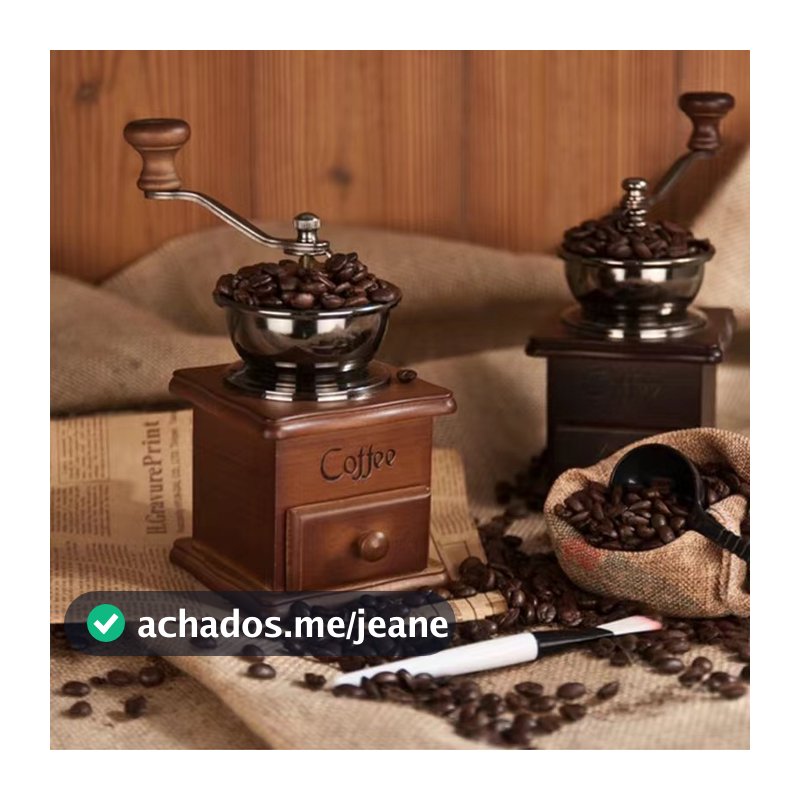 Moedor Manual De Grãos De Café Em Madeira