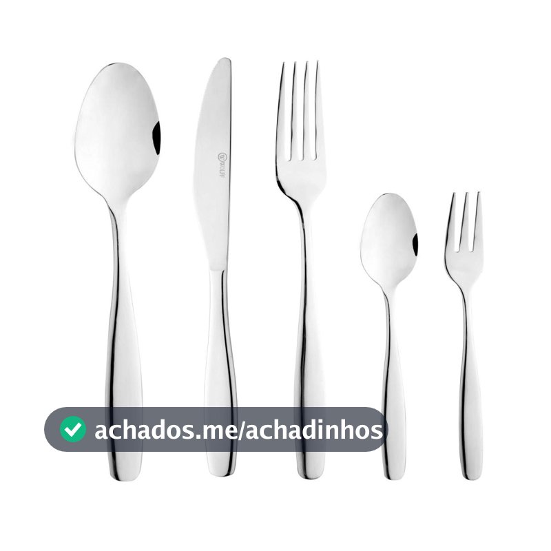 Faqueiro de Aço Inox 30 Peças Cannes Wolff para Talheres Sobremesa Requintado Sofisticado Completo Restaurante Refeições