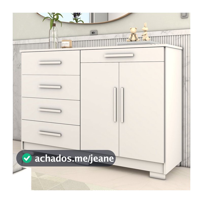 Cômoda Tailândia 2 Portas 5 Gavetas