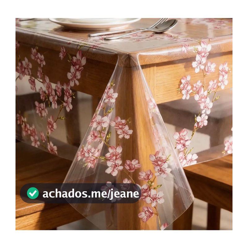 Toalha de Mesa Plástico  Forro de mesa Cristal Estampada e Impermeável, para mesas4,6,8,10 lugares