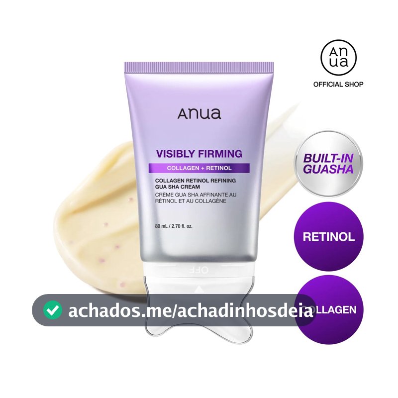 [Anua] Massajador Facial 2 em 1 com Colágeno e Retinol, Guasha Refinadora e Lifting, Desincha e Lifting Instantâneo em 5