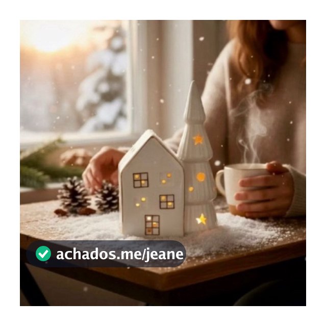 🎄 Casinha em Cerâmica com LED – Decoração Encantadora