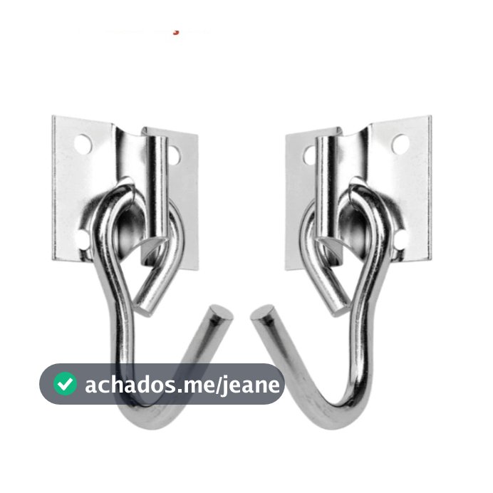 Kit Gancho REFORÇADO 250KG Armador De Rede De Balanço Descanso Reforçado Aço Cromado Suporte 250KG