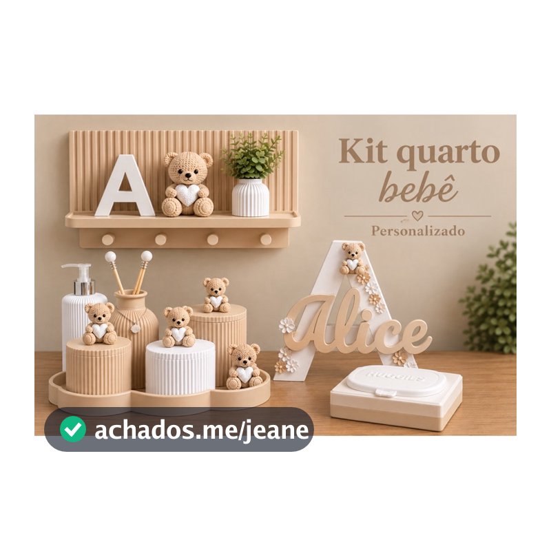 kit decoração quarto bebê Personalizado / kit higiêne bebê / organização delicado e sofisticado