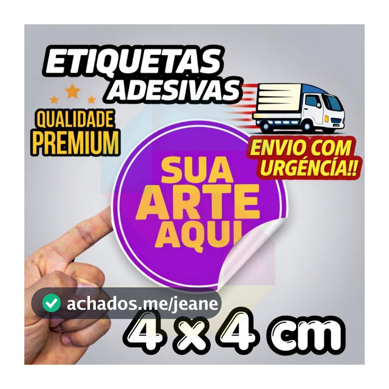500 ETIQUETAS ADESIVAS PERSONALIZADAS | RECORTE ELETRÔNICO | RÓTULOS REDONDOS OU QUADRADO | 300 200 100