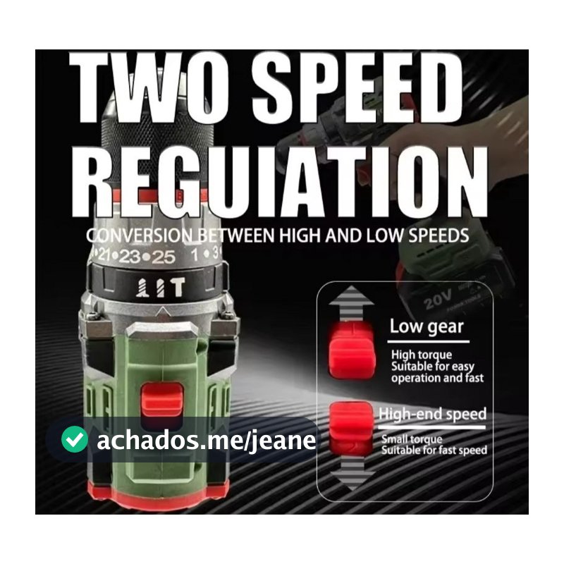 Parafusadeira Furadeira a bateria LYUWO com velocidade baixa  510rpm e velocidade alta 1700 rpm