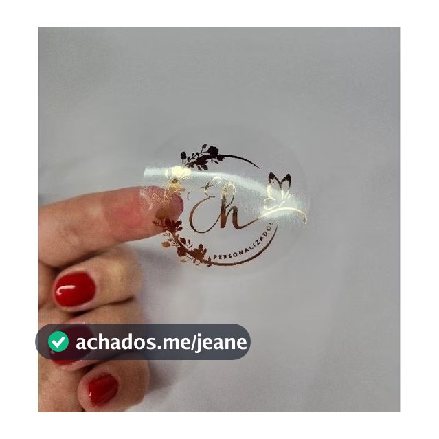 Adesivos/ Etiquetas PERSONALIZADOS fundo TRANSPARENTE com estampa METÁLICA DOURADA OU PRATA!
