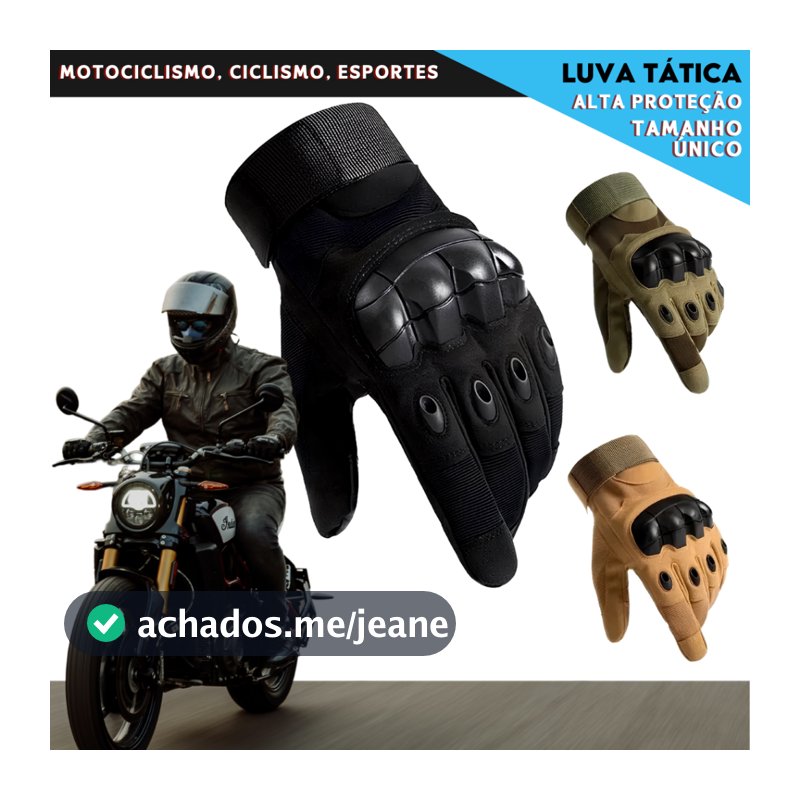 Luva de Motoqueiro Motoboy - Proteção para Motoboy e Pilotos Resistente e Confortável  - CH