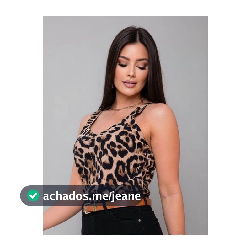 Blusa de Regata Feminina Onça Alça Larga Tecido Duna P, M, G e GG e Plus Size Blusinha de Onçinha