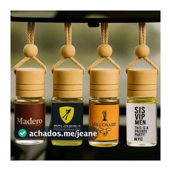 KIT 4UN - Cheirinho Automotivo Aromas de Luxo Personalizado 10ml - Aromatizador Cheirinho de Carro