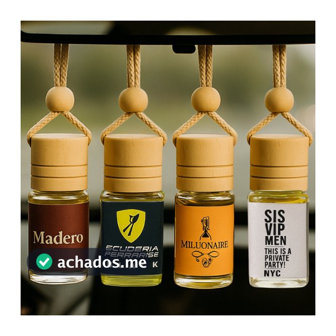 KIT 4UN - Cheirinho Automotivo Aromas de Luxo Personalizado 10ml - Aromatizador Cheirinho de Carro