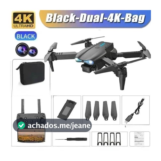 Dli E99 Dobrável Quadcopter Drone Dual Câmera 4k Profissional 1 Bateria