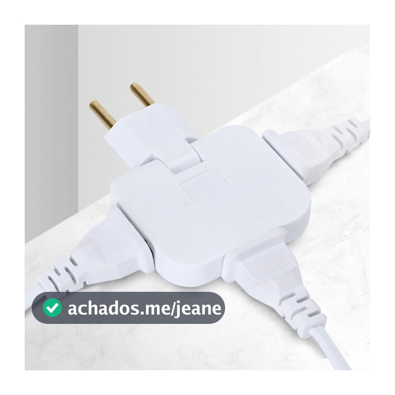 Pino Adaptador Tomada Dobravel Articulado Flex 3 Saída 16A