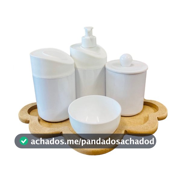 Kit Higiene Bebê SEM PERSONALIZAÇÃO c/Bandeja Nuvem Crua