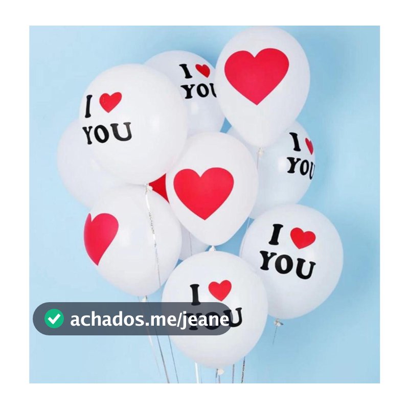 Kit c/ 10 Bolas Bexigas Látex Romantico Love Coração 30 cm