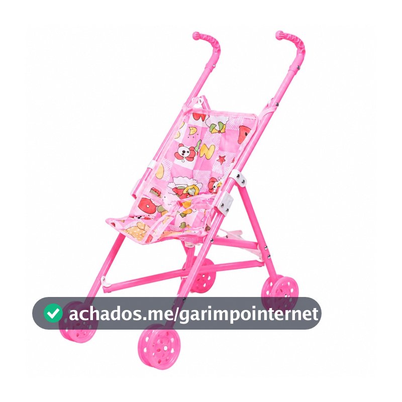 Carrinho de Boneca Rosa Standard Plástico - Castela
