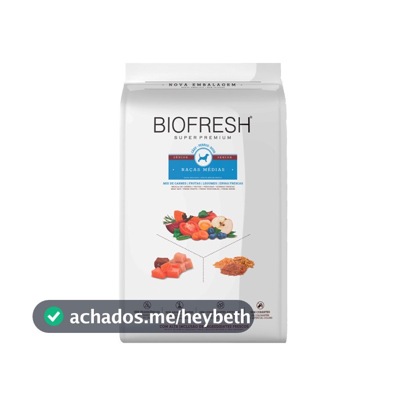Racao Biofresh Caes Senior Racas Medias Mix Carnes 10,1kg