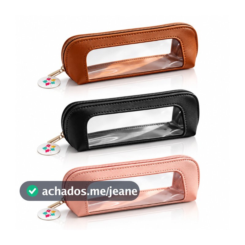 ANA1108 Necessaire Estojo Para Pincel de Maquiagem Couro PU Com Janela Visível Em PVC