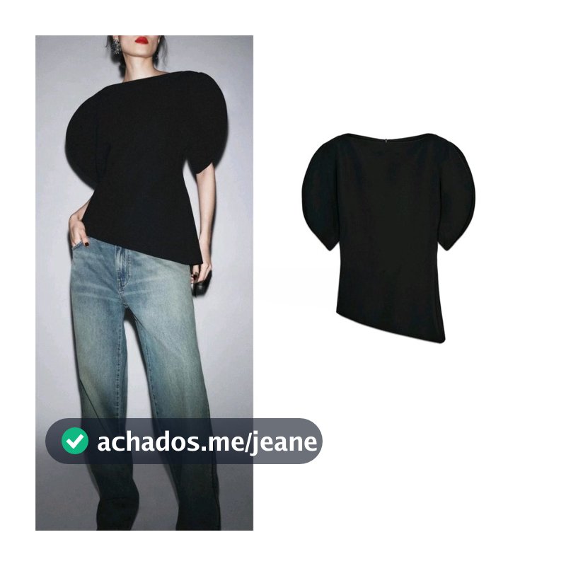 Inverno novo produto feminino em torno do pescoço Puff manga curta topo 9505198