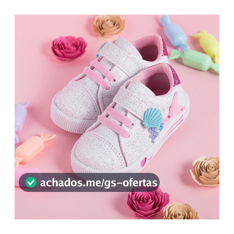 Tênis Menina Infantil  Escolar Sereia Brilho Criança Colorido Star Bebê Confortável Macio Leve Dia Dia Passeio Festa