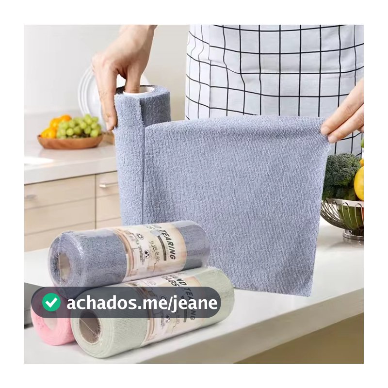 Rolo Pano De Microfibra 20 Peças Destacável Toalha Limpeza Reutilizável Lavar Louça Multiuso Utensílios Cozinha