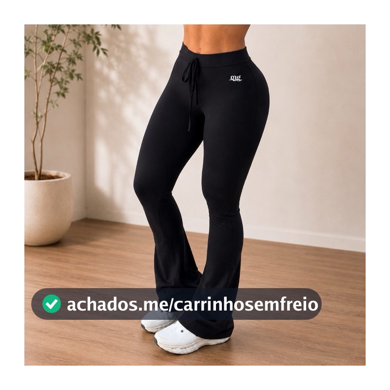 Calça Cordão Bailarina Feminina Confortável Tecido Premium Moda Gringa Legging Flare Luxo Zero Transparência