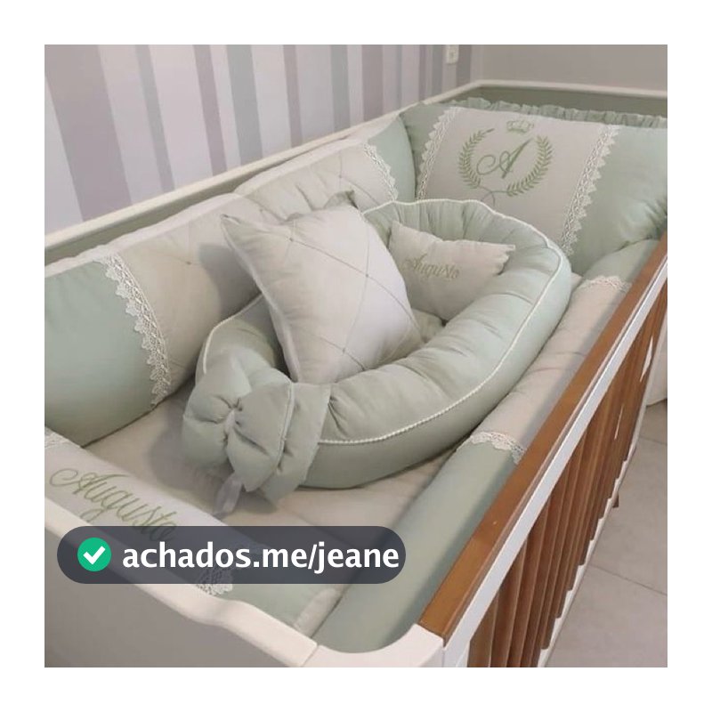 Kit Paris Verde Com Cinza Personalizado+Ninho e Rolinho pés