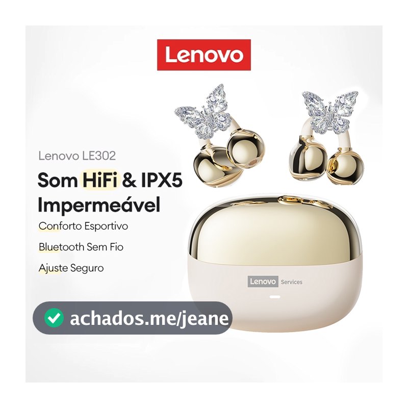Lenovo LE302 Fones De Ouvido Bluetooth IPX5 À Prova D'água HIFI Qualidade De Som Confortável Durante O Exercício