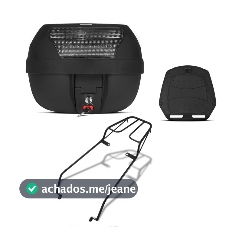 Baú Bauleto Motoboy Smartbox 2 28 Litros + Bagageiro Moto Suzuki YES 2005 a 2012 Pro Tork