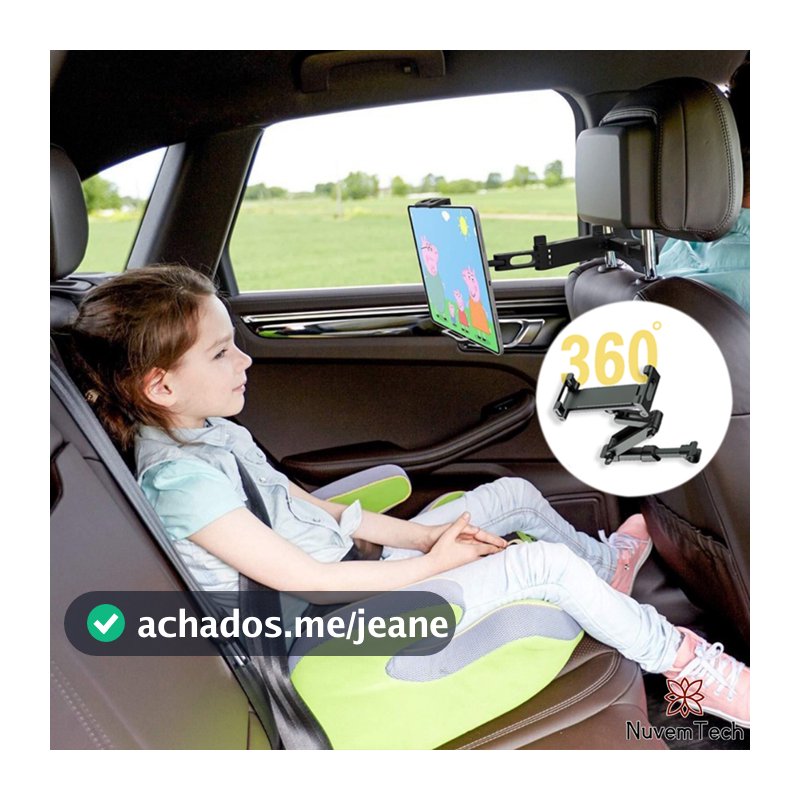 Suporte Veicular Para Celular Banco Traseiro 360 Graus Giratória Suporte De Tablet Dobrável E Extensível