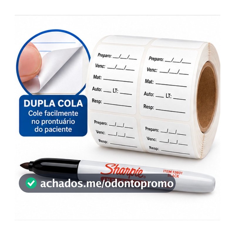 Kit Etiqueta Dupla Cola + Caneta Idententificação Autoclave Anvisa