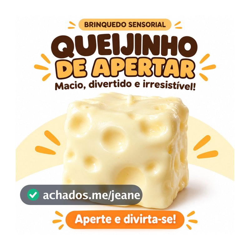 Queijinho Squishy Gigante de Apertar Antiestresse Sensorial Macio TPR 150g Kit com 1 2 3 Unidades