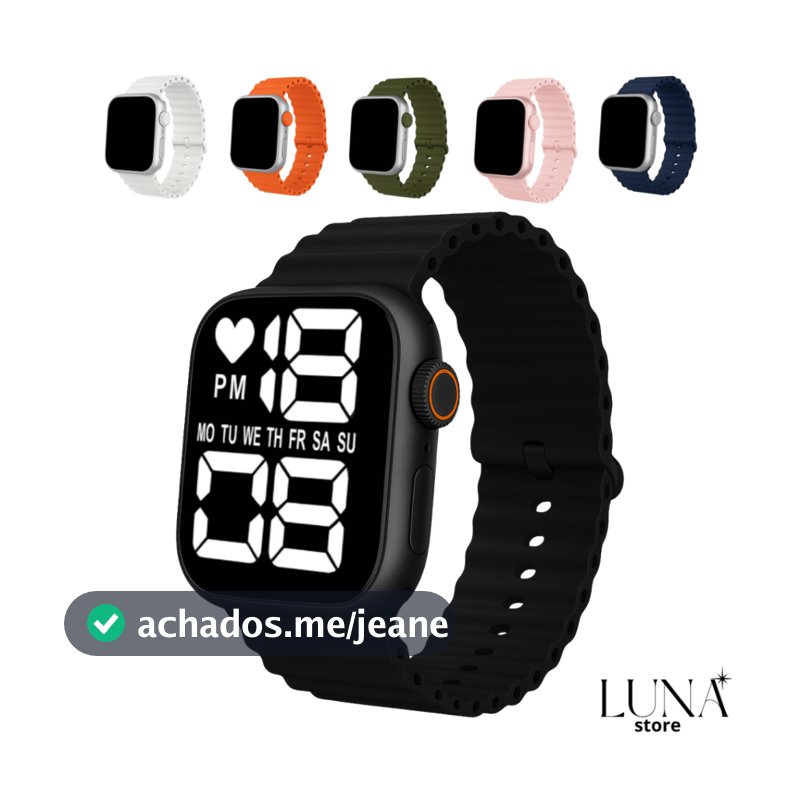 Relógio Digital LED de Pulso Esportivo Unissex Ajustável Silicone