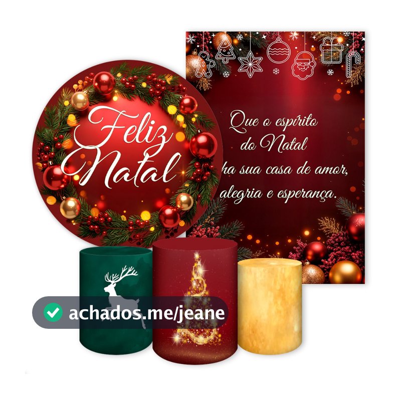 Capa Kit Painel Festivo Decoração Vários Modeloss Tema Natal (2) Painel Redondo Retangular