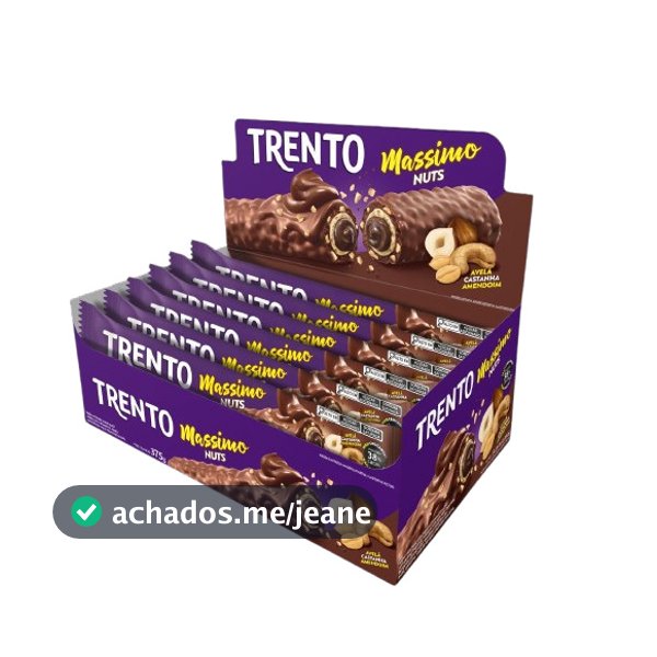 Chocolate Trento Massimo Nuts Com 15 Unidades De 25g