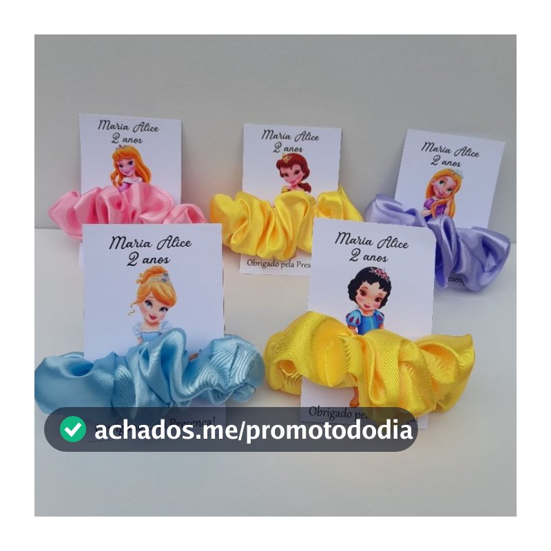 Kit Lembrancinha Infantil Princesas Baby  Xuxinha de Cetim  Com Tag Personalizada