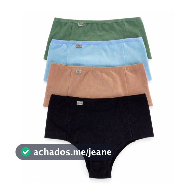 Kit 4 Calcinhas Algodão Pós Parto Modeladora Cintura Alta | Pala Dupla e Cotton Premium