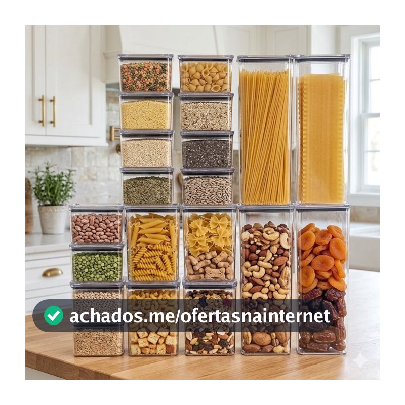 Kit 20 Potes Herméticos 2,3litros 1,1litro 480ml Organização