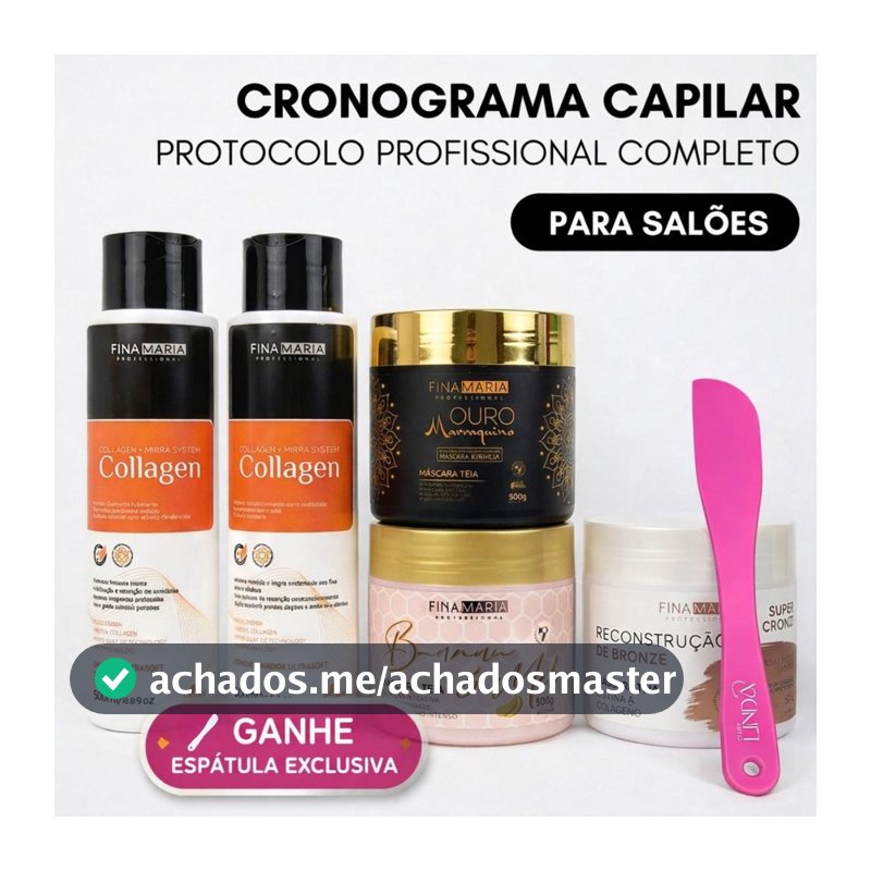 KIT CRONOGRAMA CAPILAR PROFISSIONAL - 5 PRODUTOS DE 500G - FINA MARIA