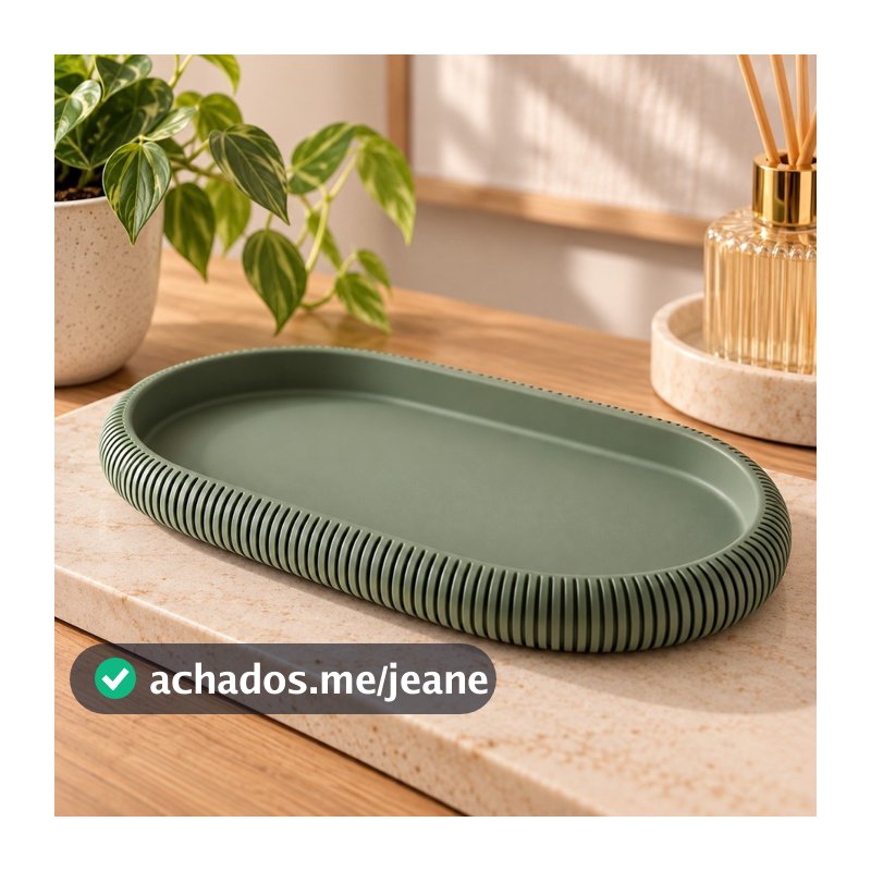 Bandeja Decorativa Moderna Oval Para Perfumes Cosméticos Velas e Lavabo