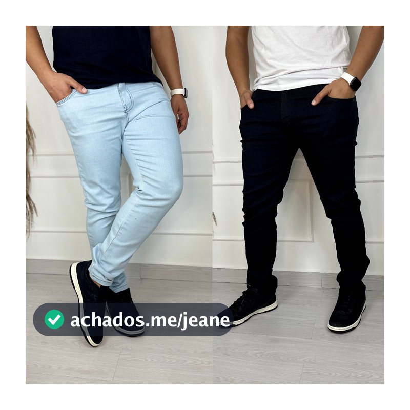 KIT 2 Calças Jeans Masculino Skinny Elastano Moda e Calça Casual