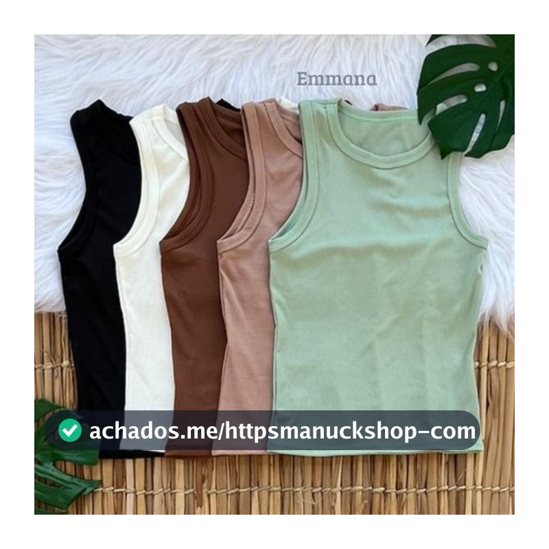 Kit 5 Regata Canelada Feminina Lisa Blusa Básica Camiseta Casual