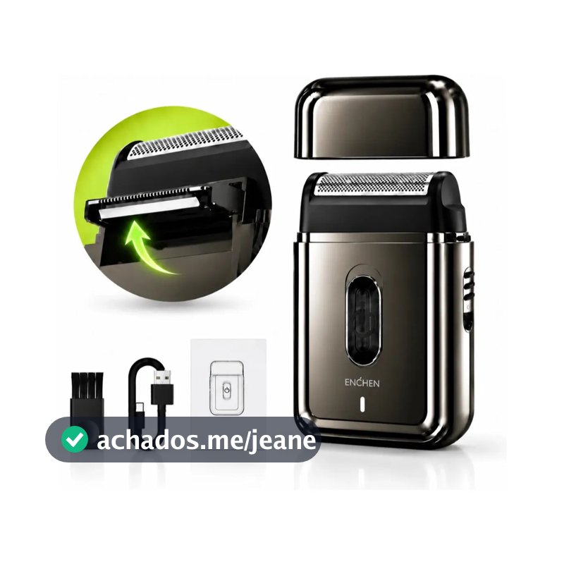 Barbeador Elétrico Masculino Portátil Enchen MS003 Máquina de Barbear 8000 RPM Lâmina Ultra Fina 0,05mm Aparador Pop-up