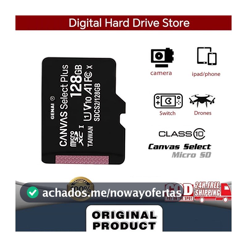 Cartão De Memória classe 10 Ultra 128GB / 64GB/ 32GB / 16GB Original Genai Micro Sd Cards