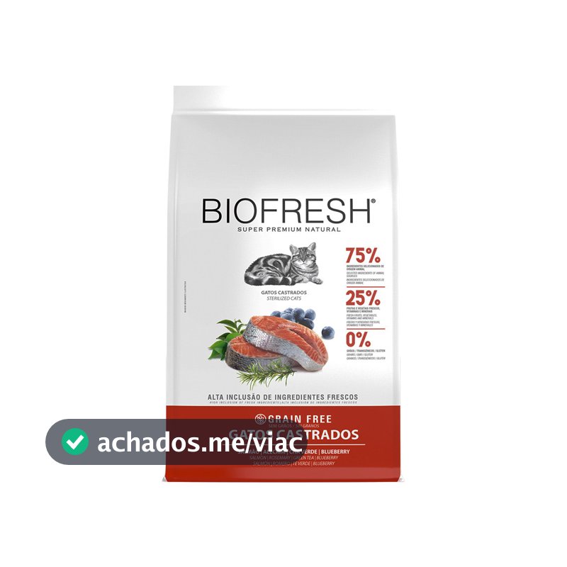 Ração Biofresh Super Premium Gatos Castrados Salmão - 7,5kg
