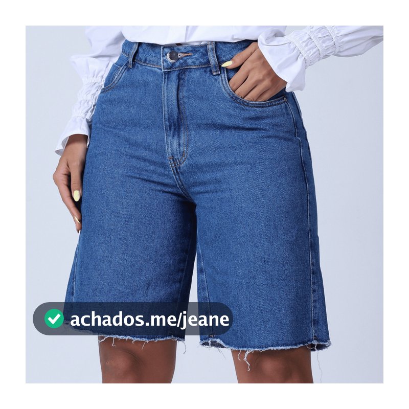 Short Jeans Feminino Bermuda Jort Cintura Alta 100% algodão Ciclista