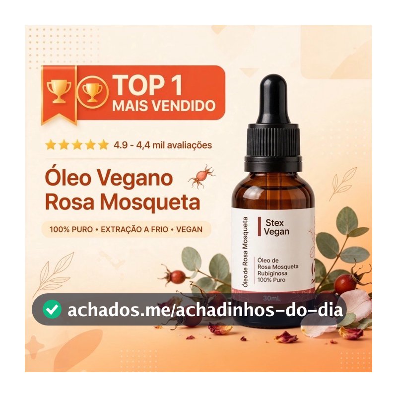Óleo de Rosa Mosqueta Rubiginosa 100% Puro Stex Vegan 30mL - Extração a Frio do Chile